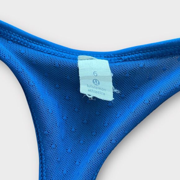 Lululemon Move Sheer Mesh Cutout Sports Bra Dark Royal Blue Size 6 - Picture 3 of 5